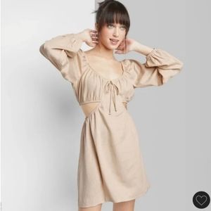 Long Sleeve Cut Out Fit & Flare Dress - Wild Fable